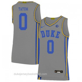 Mens Jayson Tatum Duke Blue Devils 0 Swingman Grey Colleage Basketball Jersey